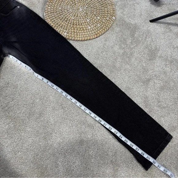 Zara Split Hem Slim Jeans Black High-Rise Full Length Straight Leg Size 6 - Picture 16 of 16